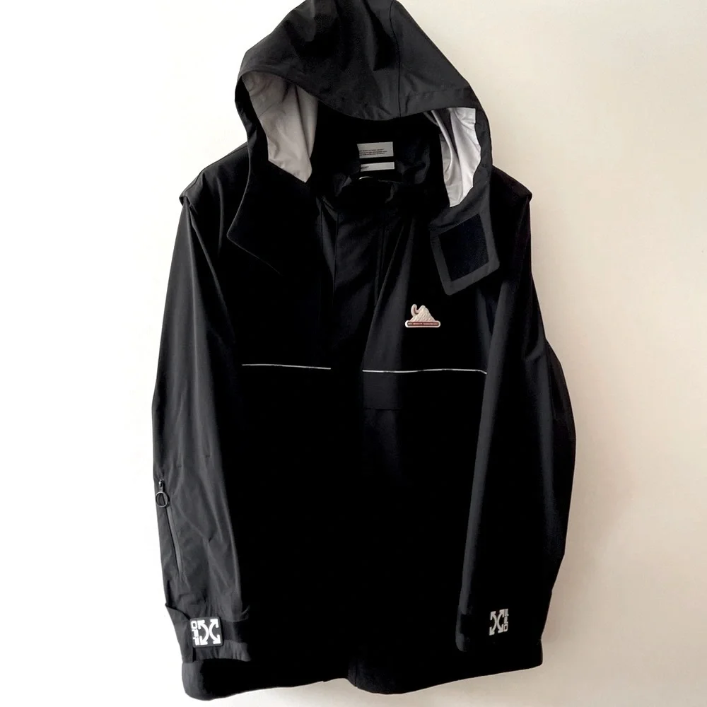 Off-White Equipment Black Technical Shell Jacket Windbreaker Water Repellent L - Picture 1 of 16